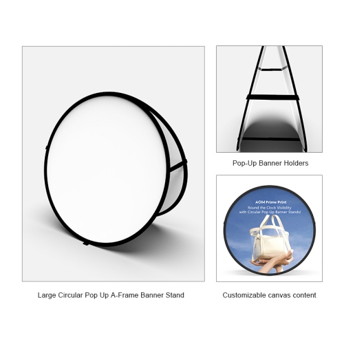 Circular Pop Up A-Frame Banner Stand 01