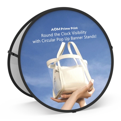 Circular Pop Up A-Frame Banner Stand 01