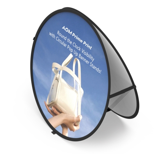 Circular Pop Up A-Frame Banner Stand 01