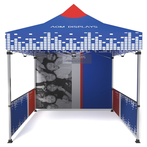 10x10 Custom Pop Up Canopy Tent & Single-Sided Full Backwall & 2 x Double-Sided Half Sidewalls 06