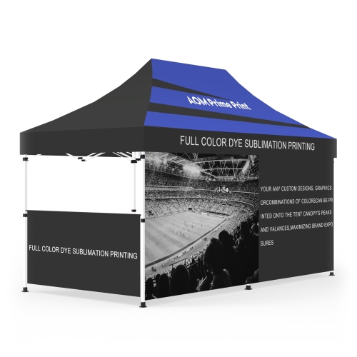 10x20 Custom Pop Up Canopy Tent & Double-Sided Full Backwall & 2 x Single-Sided Half Sidewalls 03