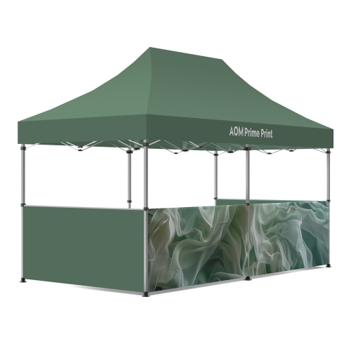 10x20 Custom Pop Up Canopy Tent & Double-Sided  Half Backwall & 2 x Single-Sided Half Sidewalls 16