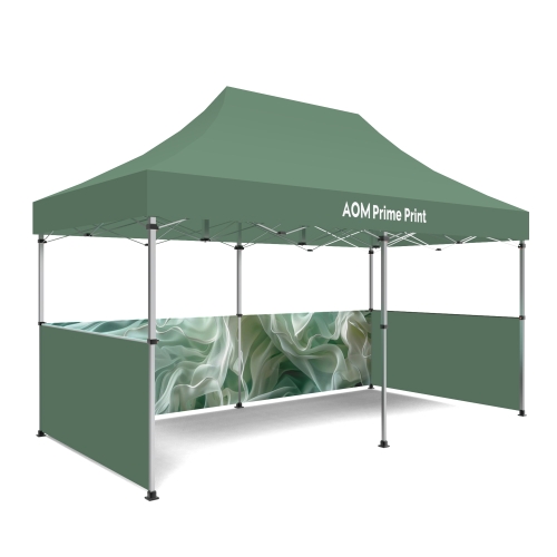 10x20 Custom Pop Up Canopy Tent & Double-Sided  Half Backwall & 2 x Single-Sided Half Sidewalls 16