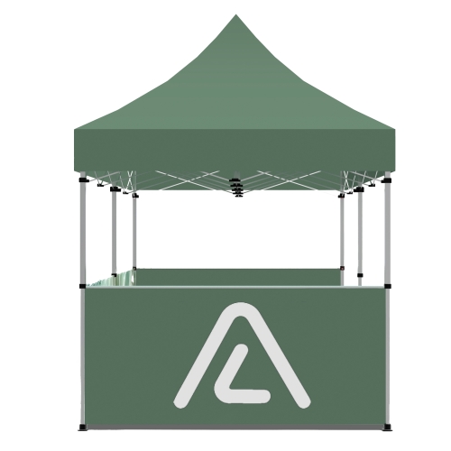 10x20 Custom Pop Up Canopy Tent & Double-Sided  Half Backwall & 2 x Single-Sided Half Sidewalls 16