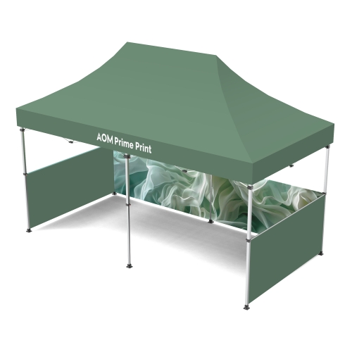 10x20 Custom Pop Up Canopy Tent & Double-Sided  Half Backwall & 2 x Single-Sided Half Sidewalls 16