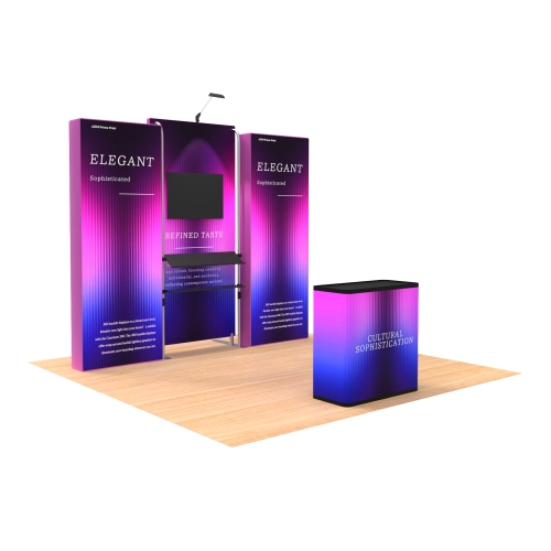 10x10 Custom 360 Backlit Trade Show Display 01