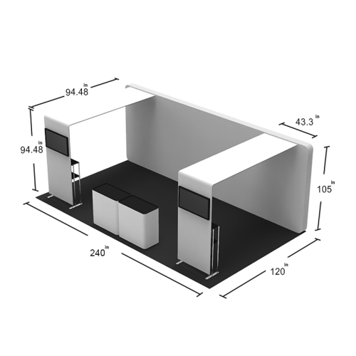 10x20 Custom 360 Backlit Trade Show Display 01